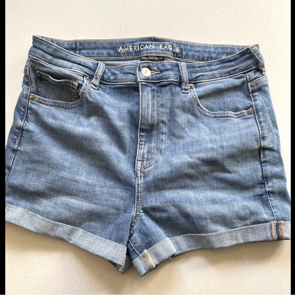 American eagle next level super high waisted denim short short
